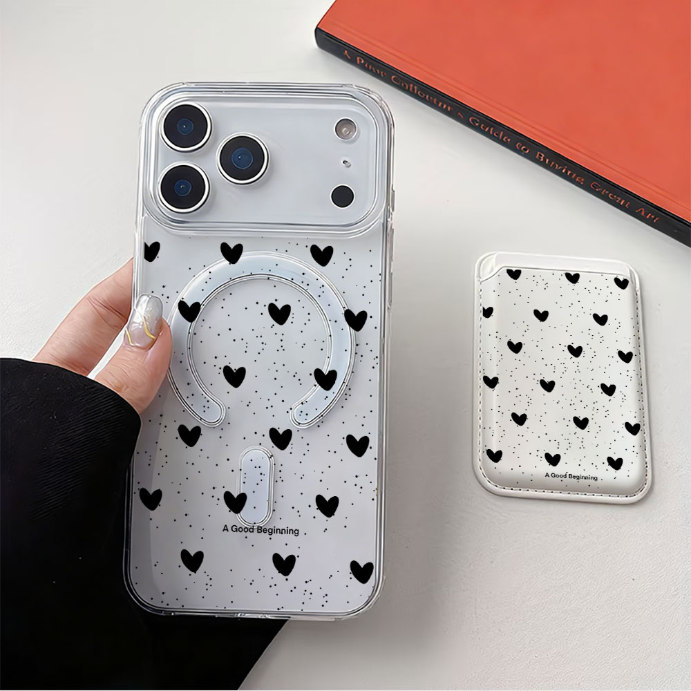 Full screen Polka Dot Heart Fo - Leather Wallet Card Holder Phone Cover ulasan dan harga