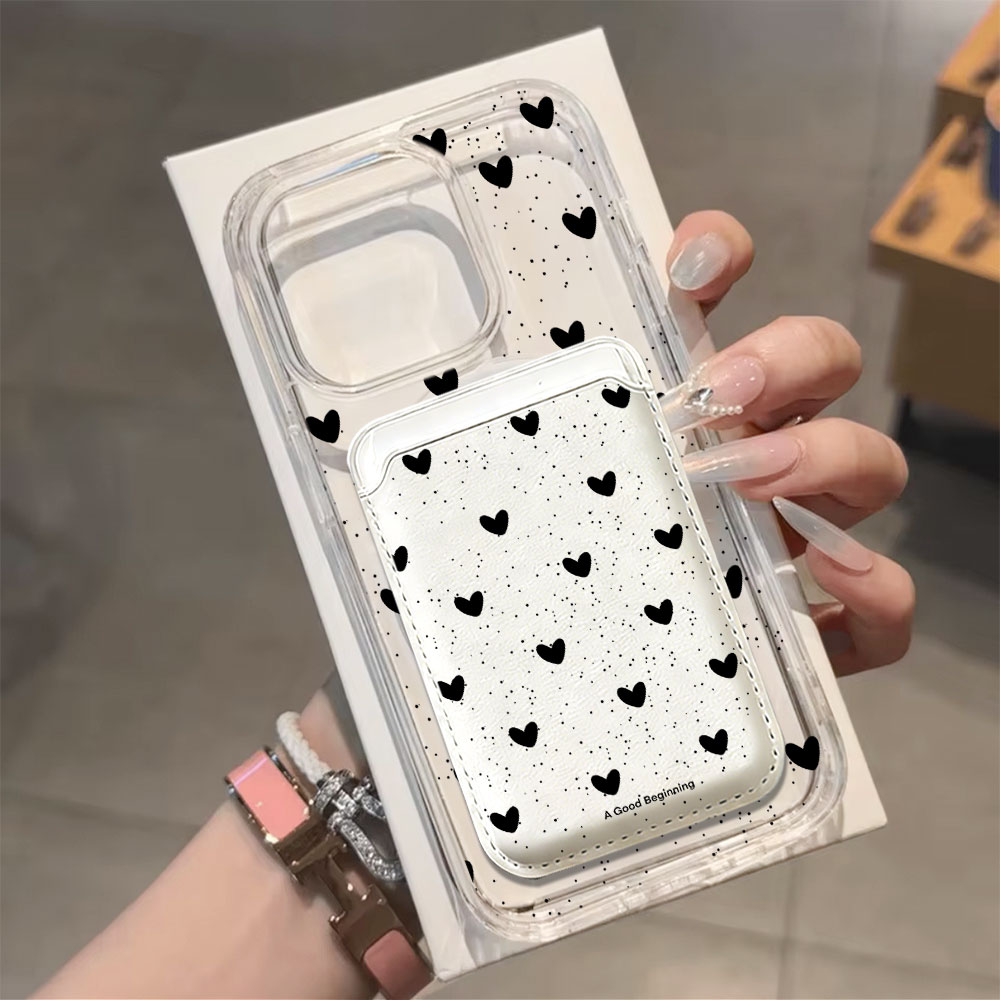 Full screen Polka Dot Heart Fo - Leather Wallet Card Holder Phone Cover ulasan dan harga