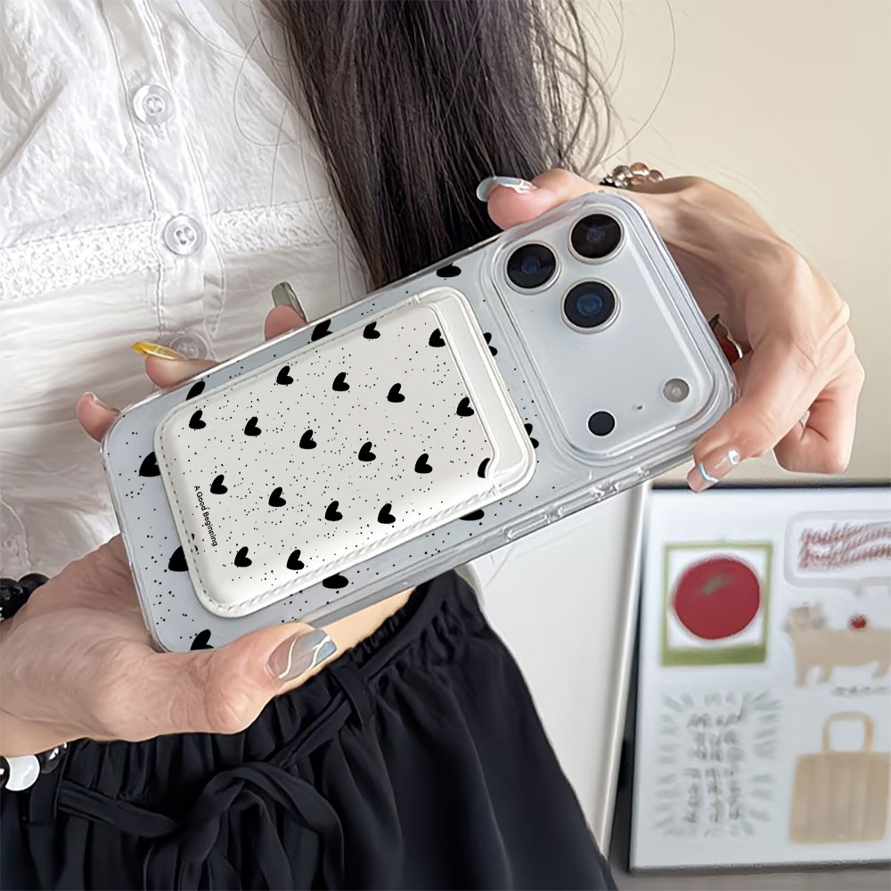 Full screen Polka Dot Heart Fo - Leather Wallet Card Holder Phone Cover ulasan dan harga